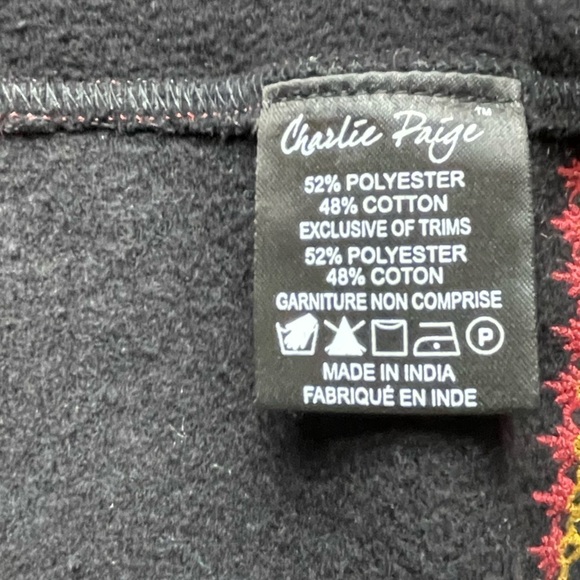 Charlie Paige Black Colorful Embroidered Cardigan Size S/M - Picture 8 of 9